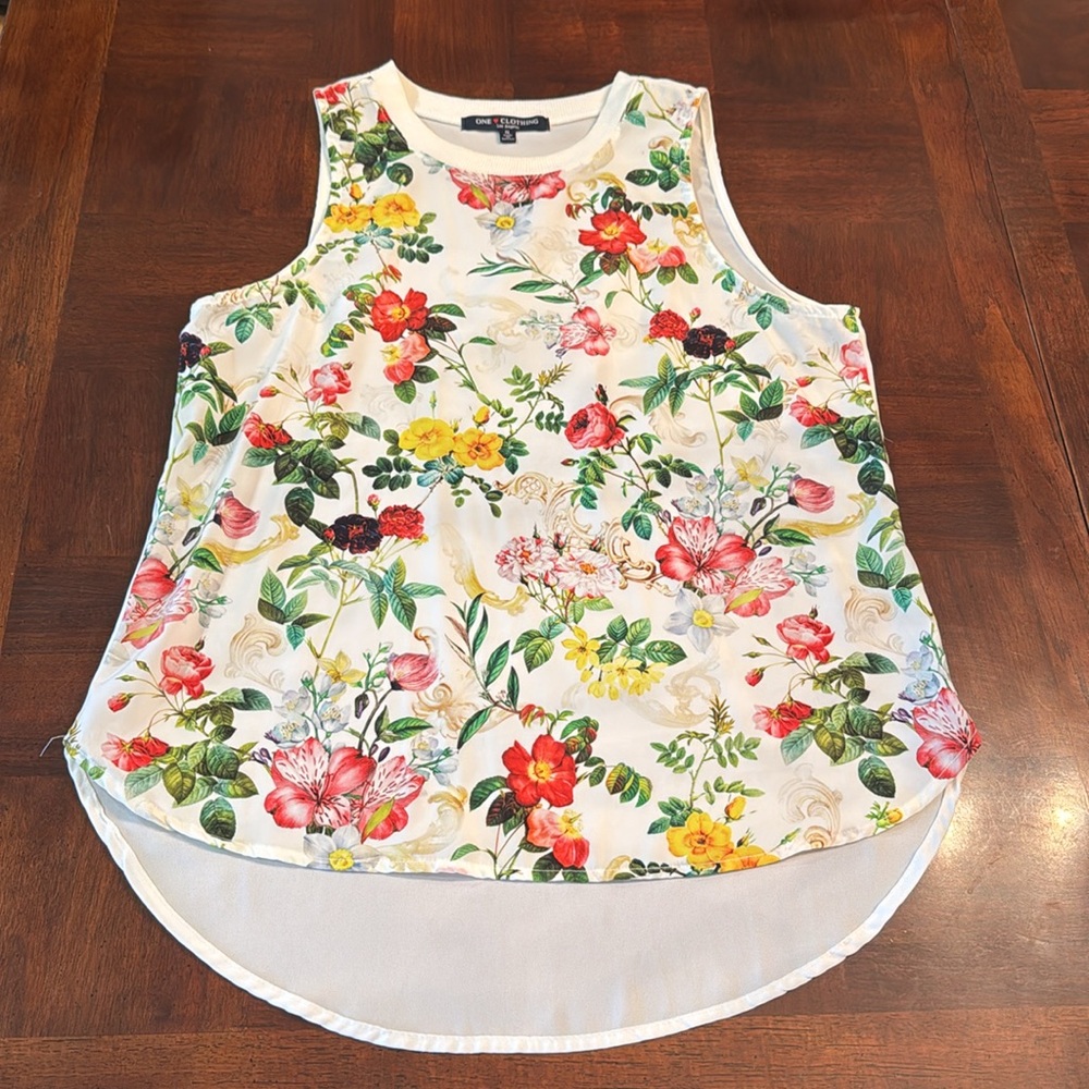 ONE CLOTHING LOS ANGELES Womens S Floral Sleeveless Blouse